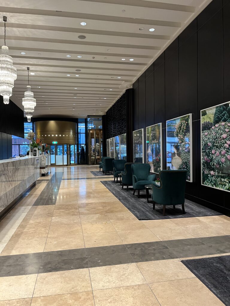 Lobby of Grand by SkyCity hotel in Auckland, New Zealand.